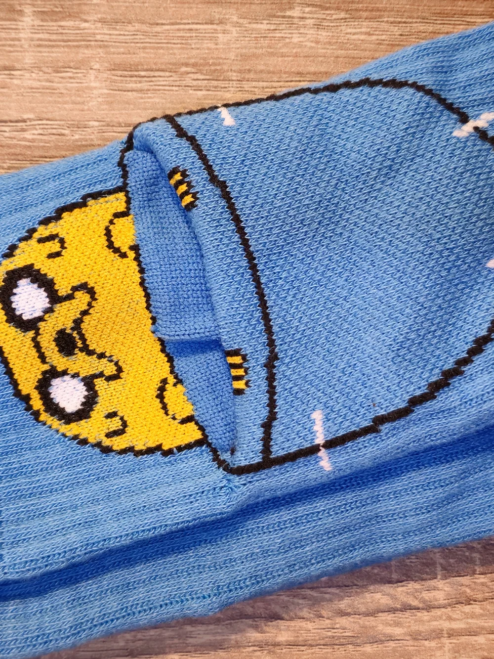 Adventure Time Jake Pocket Blue Crew Socks